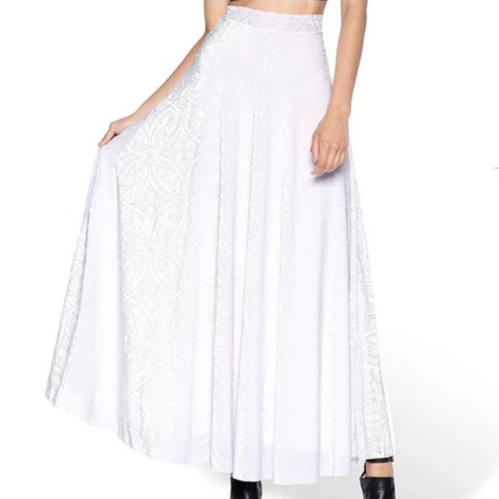 💥NWOT Blackmilk Burned Velvet White Maxi Skirt ~ LIMITED ~ Size XS